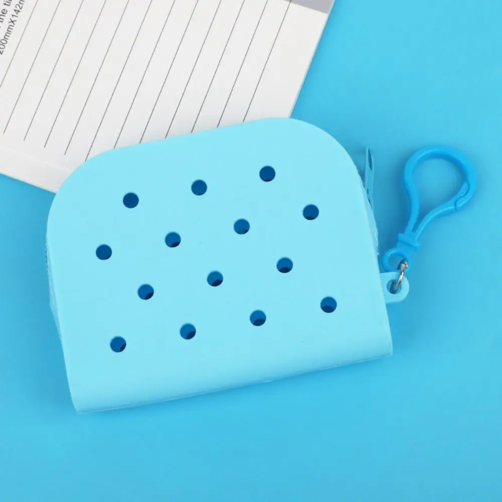 Cute Holes Coin Purse Silicone Mini Card Holder Zipper Storage Bag