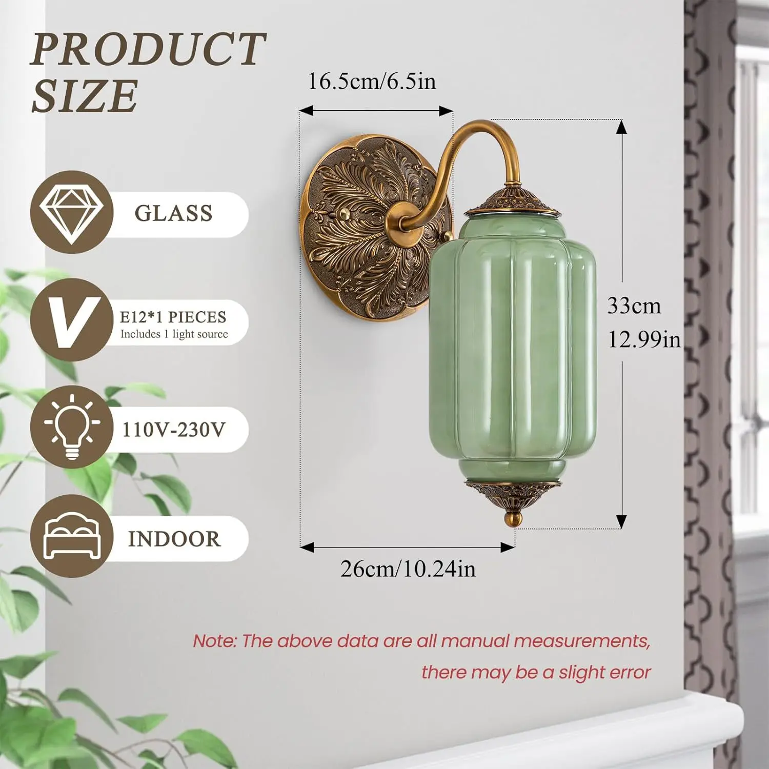Pumpkin Glass Wall Lamp for Dining Room Living Room Bedroom and Bedside - American LED Indoor Decor