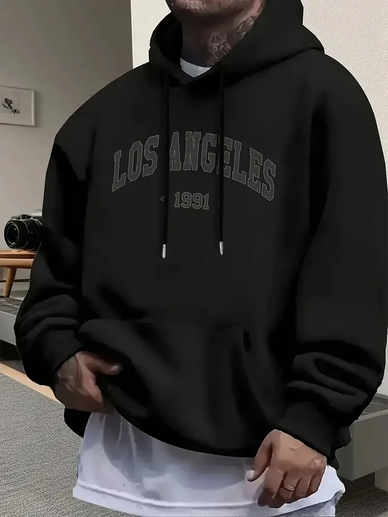 

2025 Autumn and Winter Men' Style Los Angeles 1991 Graphic Hoodie 100% High-end Luxury Is for Both Men and Women Top Y2k