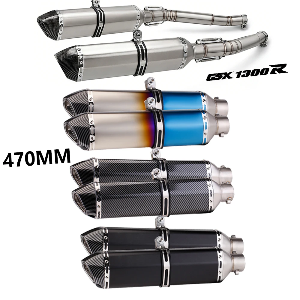 middle link pipe and 51MM muffler motorcycle exhaust pipe For Hayabusa GSX1300R GSXR1300 2008 - 2017