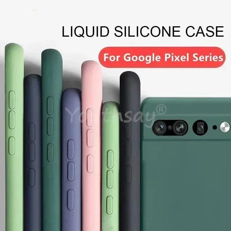 

For Google Pixel 7 Pro Case Google Pixel 7 6 8 Pro 8A 7A 6A Cover Fundas Coque Soft Original Liquid Silicone Phone Case Pixel 7