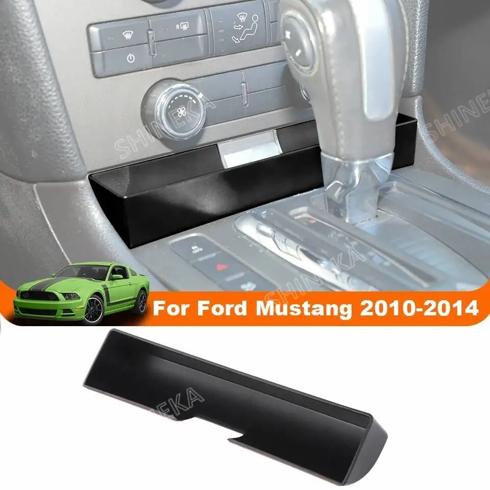 SHINEKA Stauraum-Organizer für Ford Mustang 2010 2011 2012 2013 2014, ABS-Auto-Schalthebel-Aufbewahrungsbox, Organizer, Innenzubehör – Detail 1