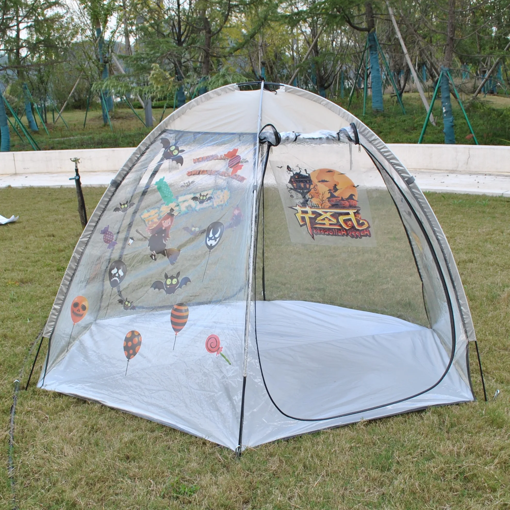 

6 Person PVC Seasonal Shelters: DIY Holiday Tents for Halloween & Christmas, Camping Winter transparent Tent,Excluding stickers