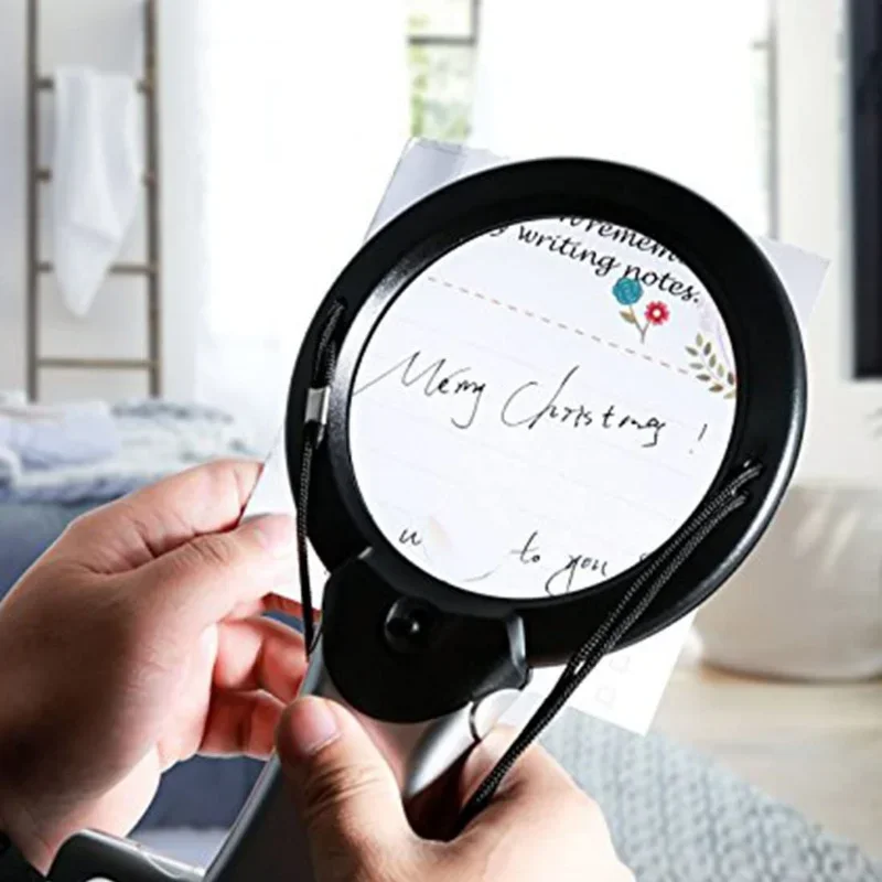 

Hands Free LED Loupe Lighted Reading Magnifier Neck Wear Quality Magnifying Glass For Seniors Sewing Cross Stitch Embroidery