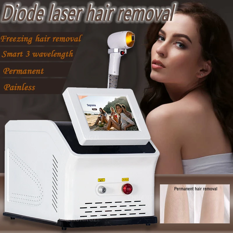 Depiladora Laser Diode Laser Hair Removal Machine Cold Point Painless Hair Removal Smart 3 Wavelength New And Upgraded Version