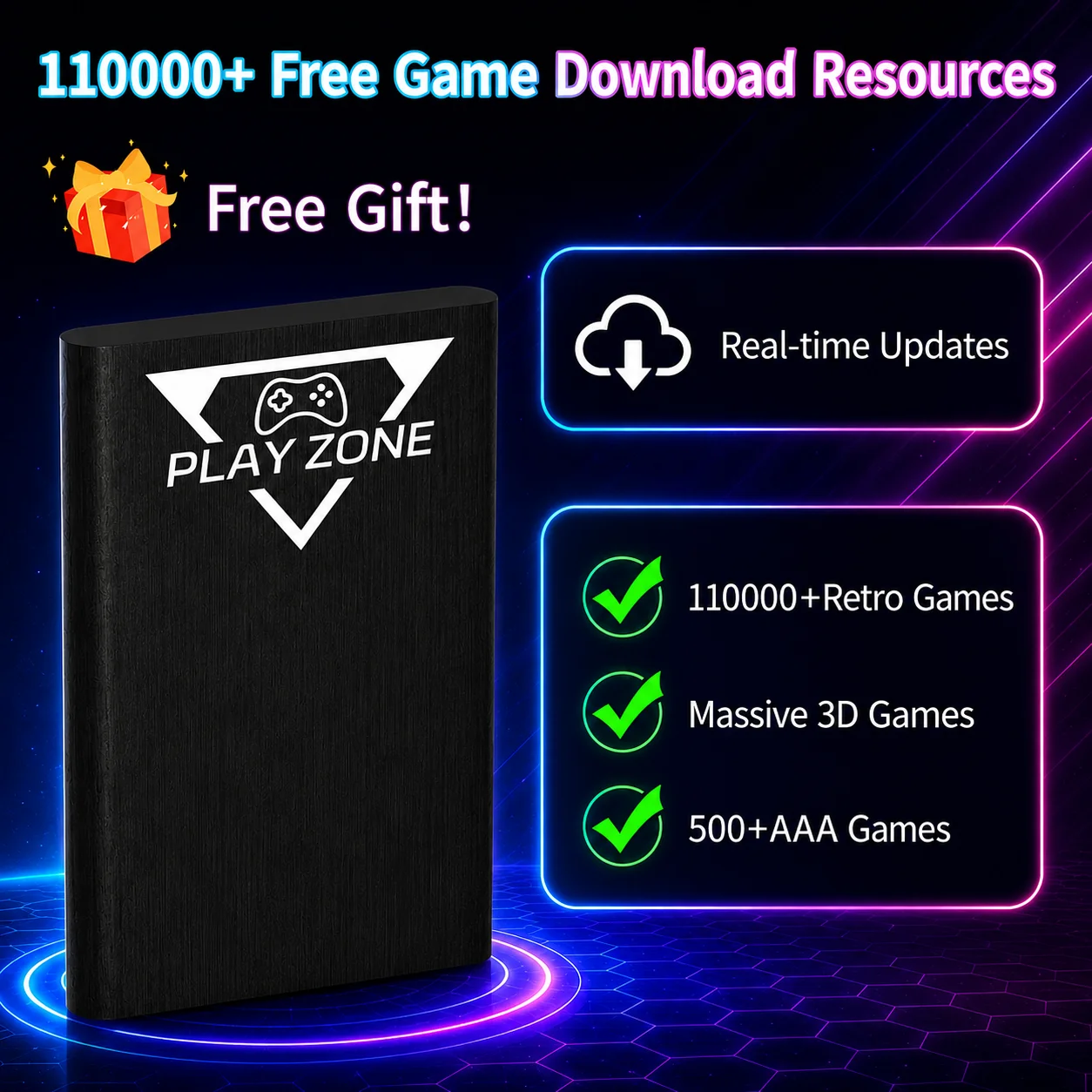 JMachen Play Zone 1TB HDD 3 System in 1 with 16000+Games&80+Emulators for PS5/PS4/Switch/XBOX/PS3/PS2/PS1/Wii/Wiiu for PC/Laptop - view 6