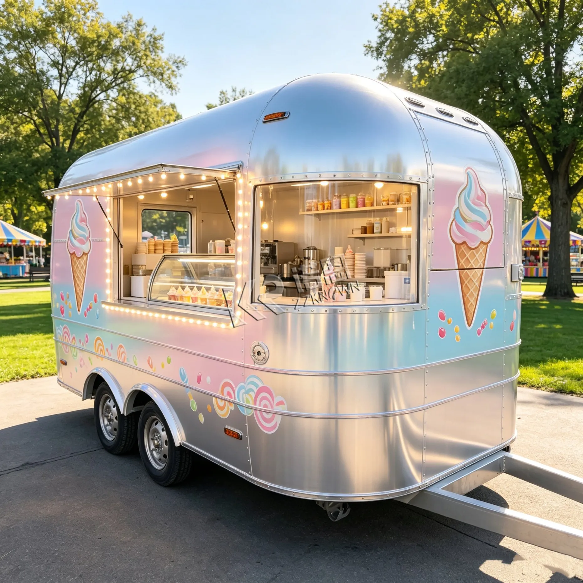 Customized Street Food Trailer Catering Food Truck Fully Equipped Mobile Restaurant Popcorn Concession Trailers
