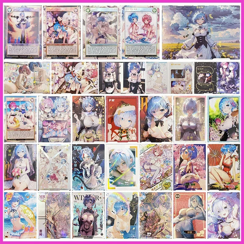 Anime Goddess Story Rare TSP SSP FR LSP TGR CP Refraction Game Collectible Cards Rem Ram Emilia Toys for boys Birthday Present