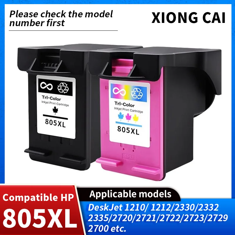 compatibility HP 805 805XL Remanufactured Ink Cartrige for HP DeskJet 1210/1212/2330/2332/2335/2720/2721/2722/2723/2729 printer