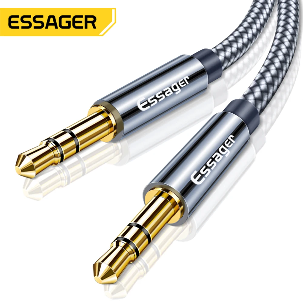 Essager 3.5mm Jack Aux cavo 3.5mm da maschio a maschio cavo Audio linea altoparlante cavo Aux per Samsung Xiaomi MP3 cuffie auto