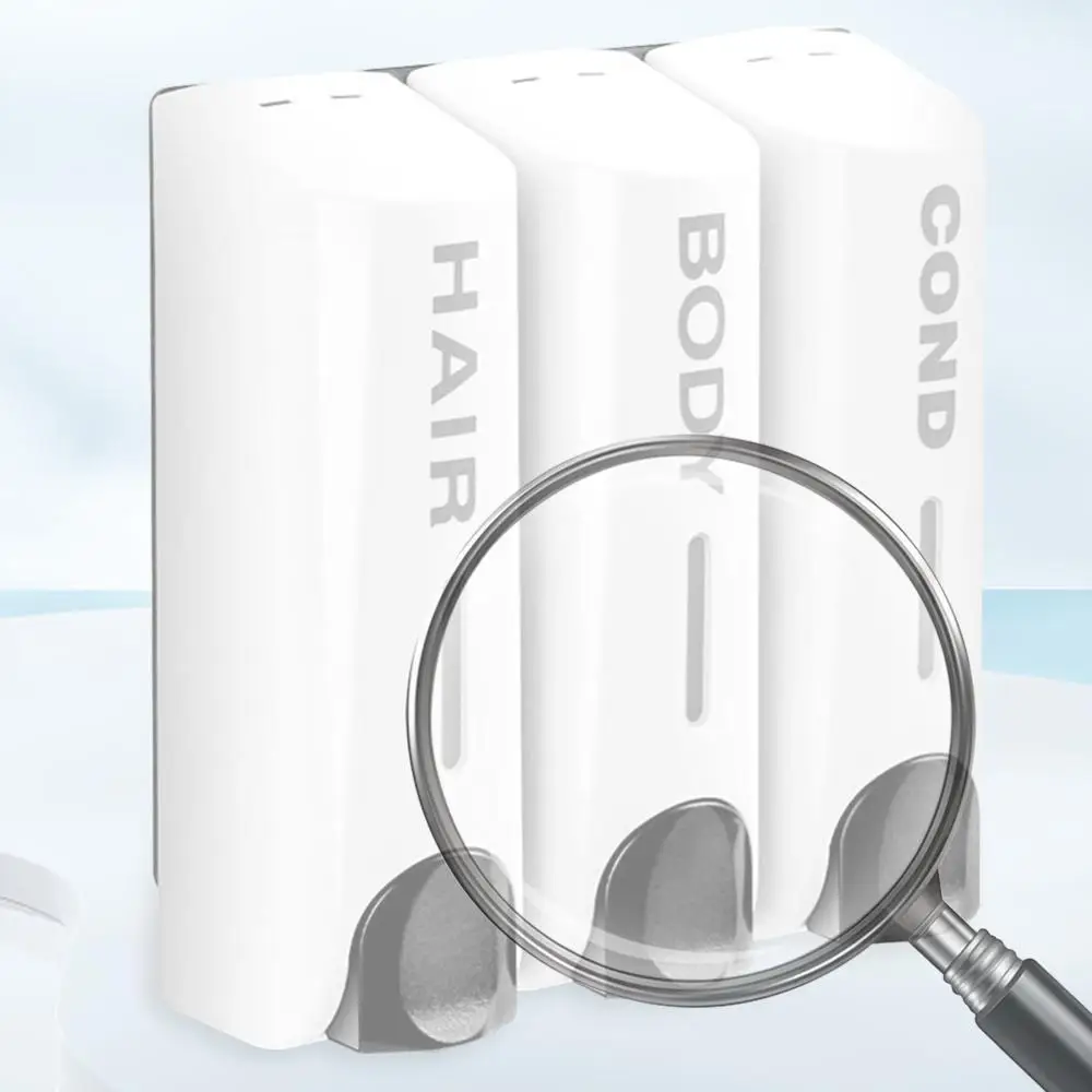 

Triple 350ml Shampoo and Conditioner Dispenser Multi-Purpose Wall-Mount Washing Lotion Soap Container for Bathroom Accessories