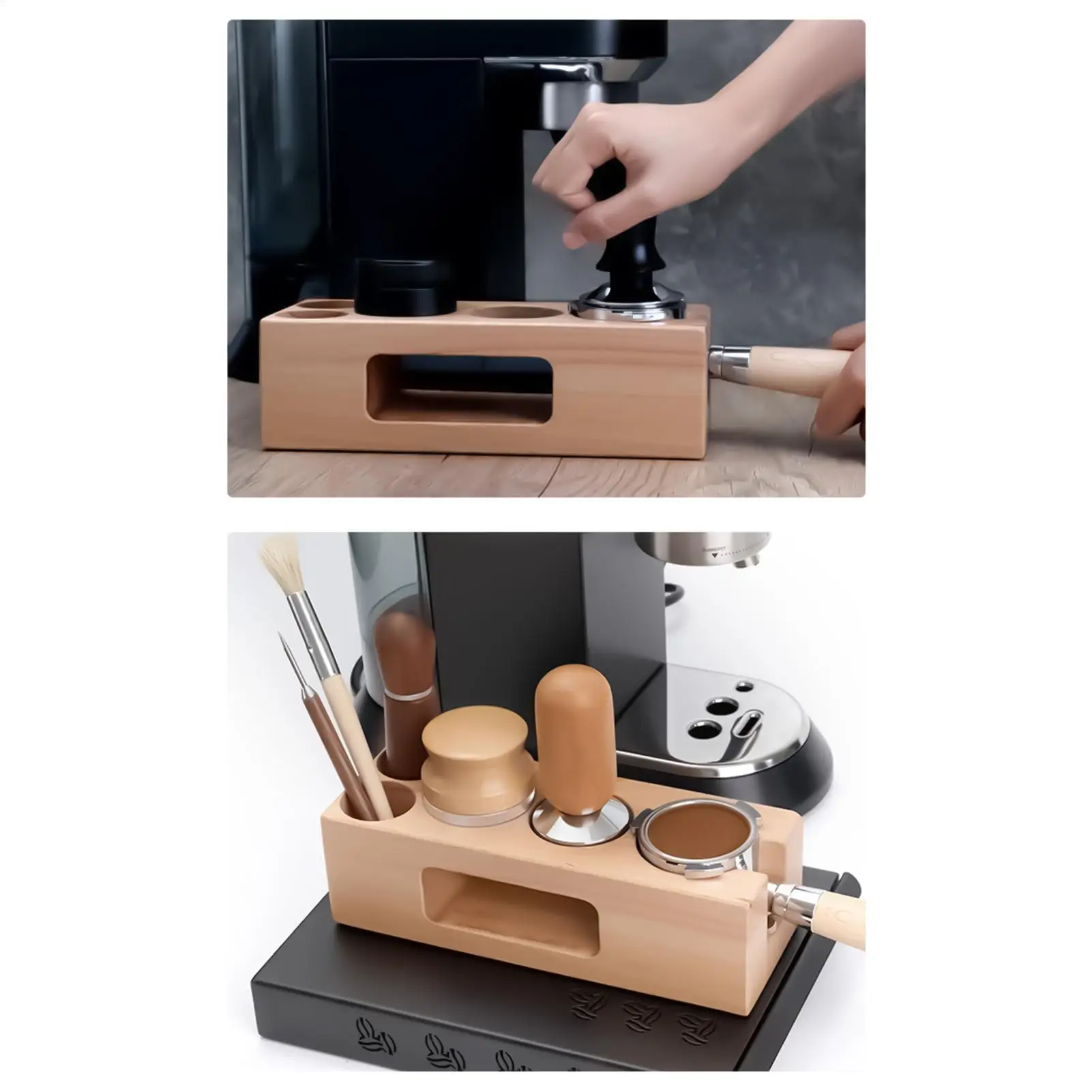 

Деревянная станция для темперовки кофе, подставка для портафильтра, держатель для темперовки, для дома, столовой, магазина, бара, общежития