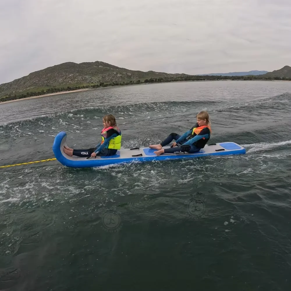 

Factory Price Durable Winter Toboggan PVC Inflatable Air Mat Dropstitch Snow Sled Water Sports Tow Boat