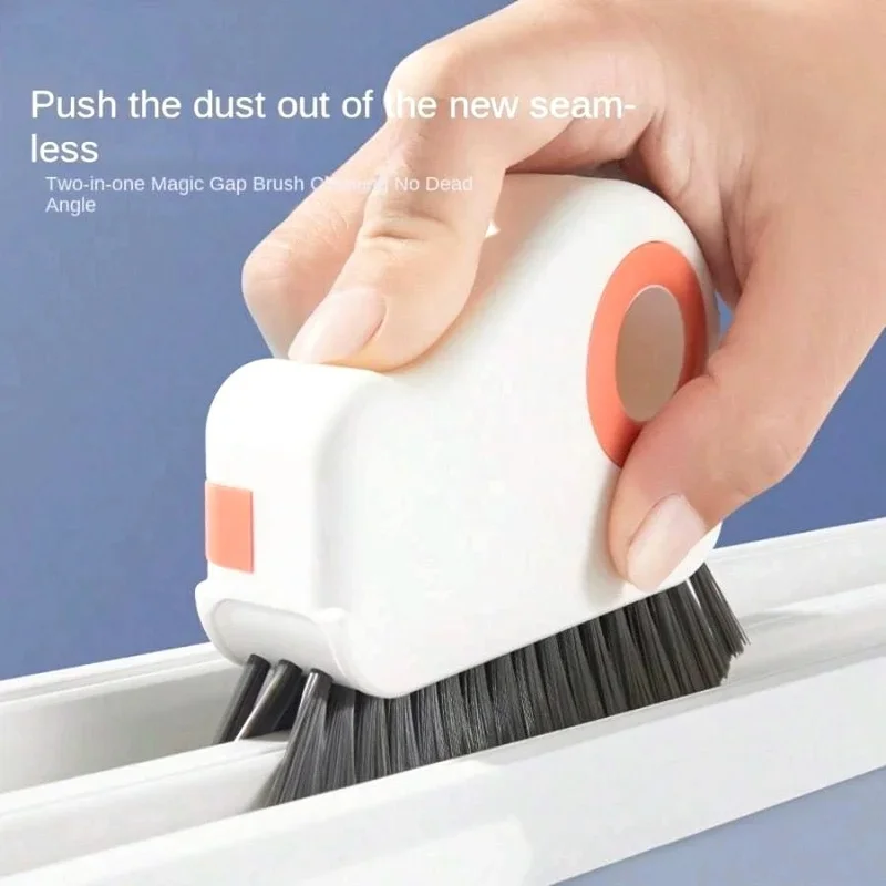 2‑in‑1 Handheld Groove Cleaning Brush, Multi‑Purpose Crevice Cleaner for Window, Sliding Door Track & Floor Gap