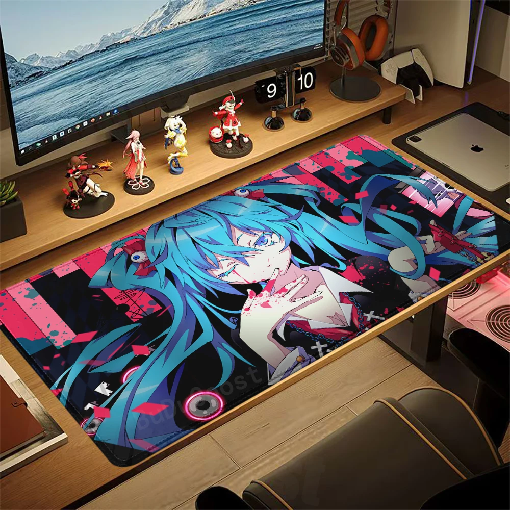 Hatsune Miku  Anime Desktop games Rubber pad Large size game accessories Laptop Keyboard Pad Gaming HD printing lovely mouse pad