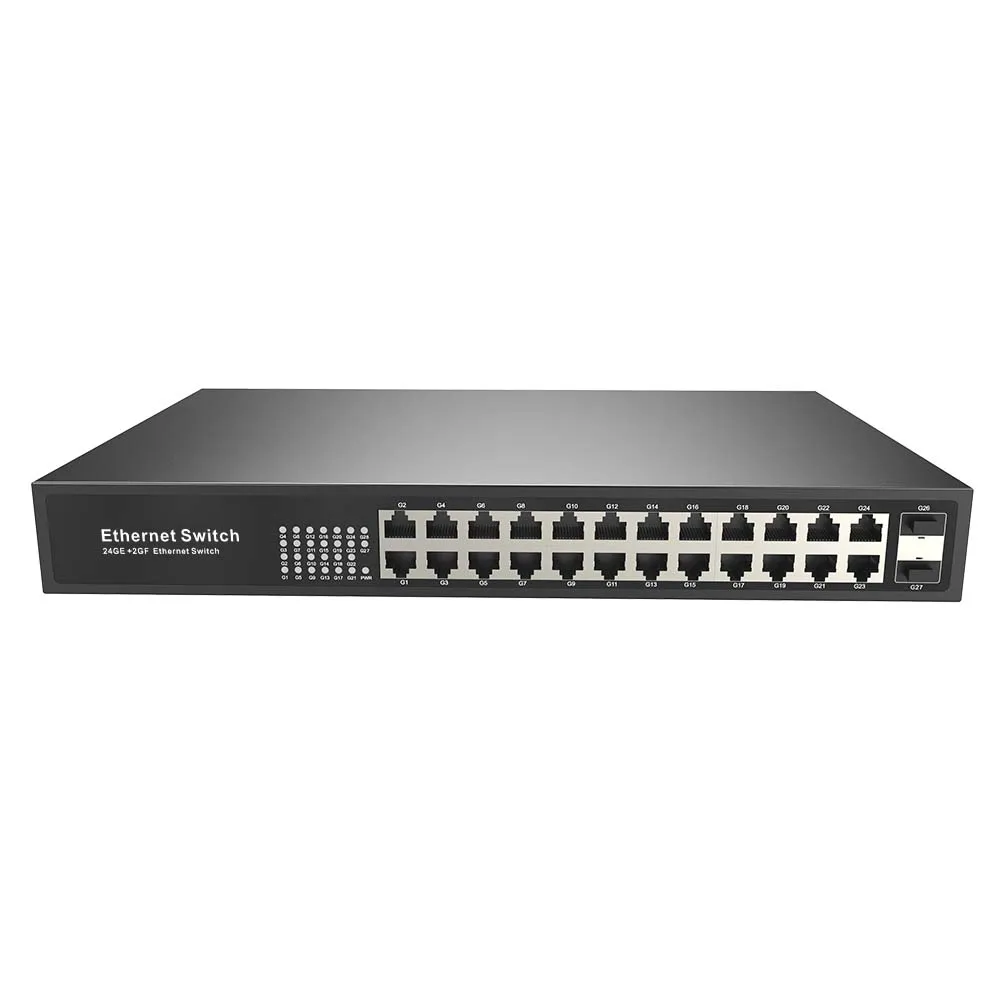 16 Port Gigabit Network Switch with 2 SFP Fiber Uplink, Managed Rack Mount for Business Office