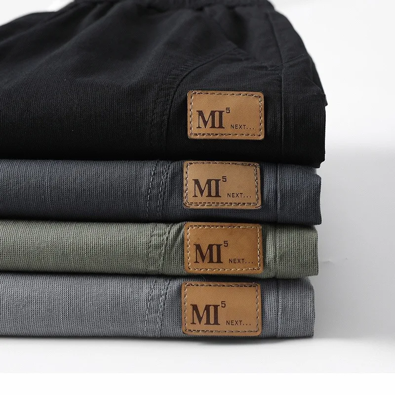 

Summer New Men's Casual Shorts Fashion Street Loose Straight Drawstring Cotton Elastic Waist Knee-length Pants Men Sweatpants