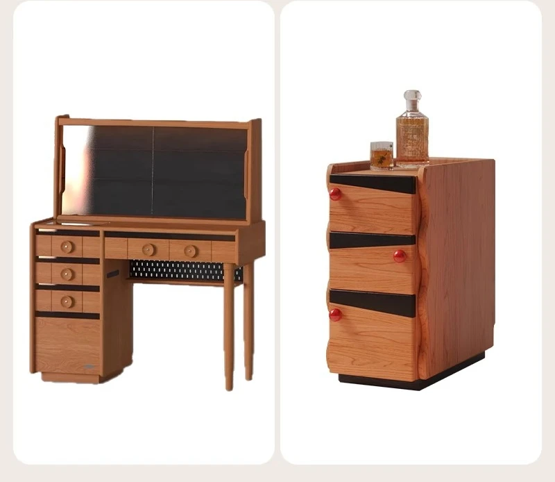 

Solid wood dresser, large-capacity cosmetic table storage cabinet multi-function