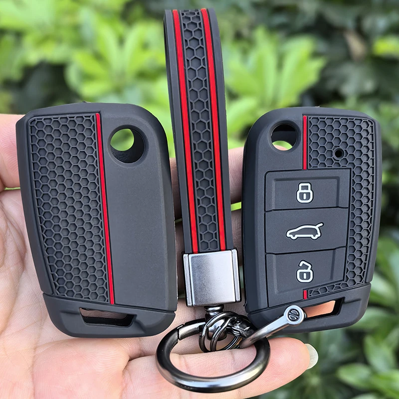 Nueva Funda de Silicona para Llaves de Coche Volkswagen VW Golf 7 MK7 Tiguan Mk2, para Skoda Octavia 3 A7 Kodiaq 2017-2021 SEAT