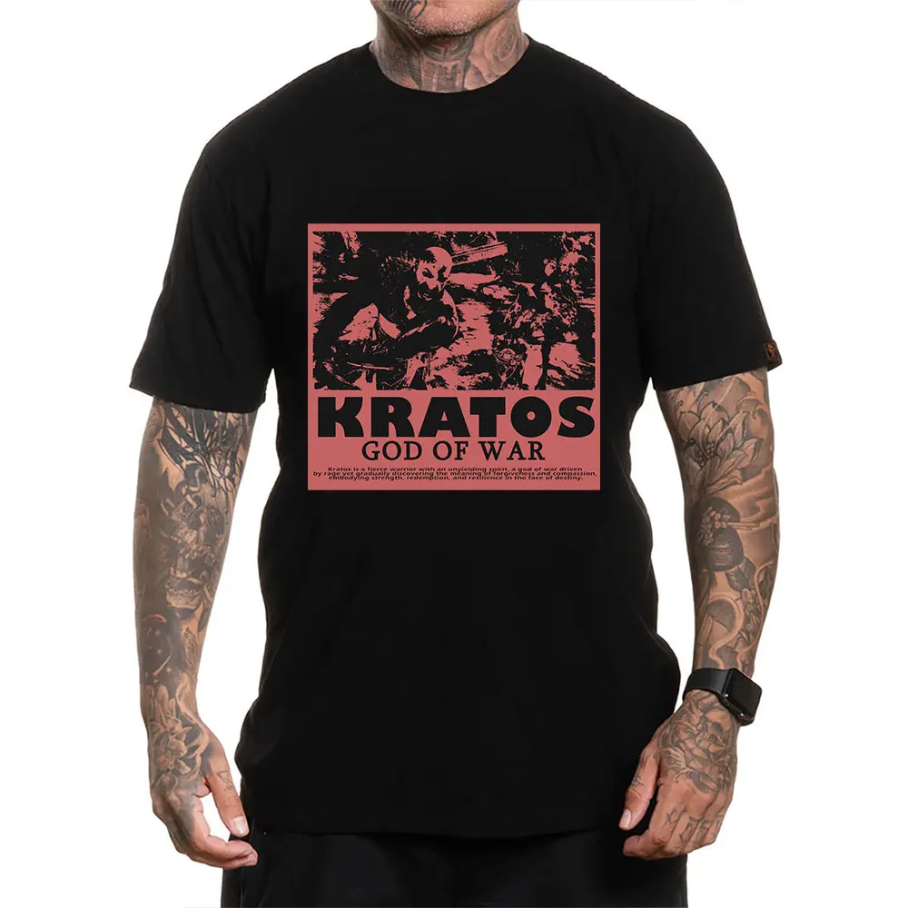 

Brutalism Threshold Retro Kratos God of War Videogame print Gift T-Shirt Vintage Spartan warrior Graphic Clothes All size Tops