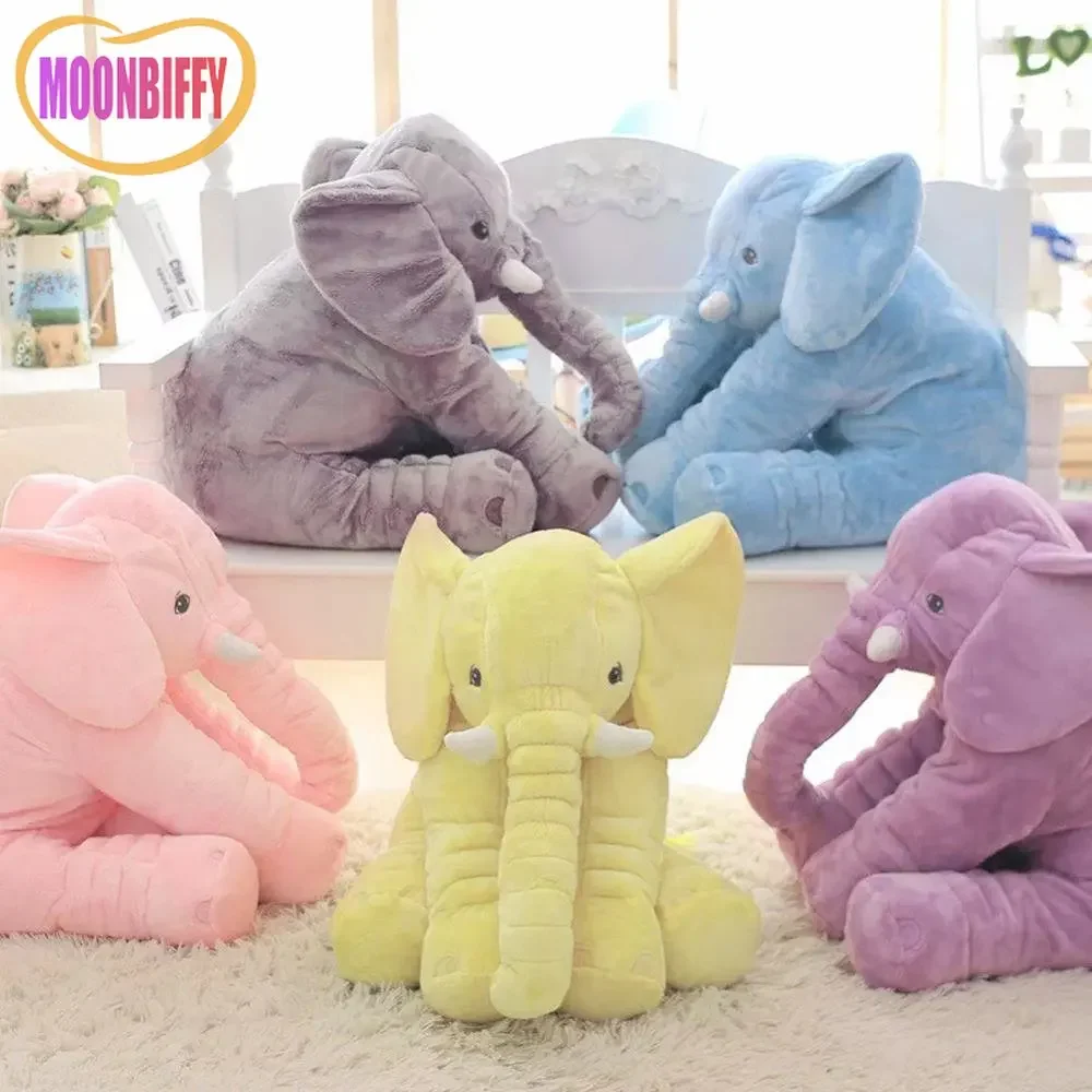 

40cm/60cm Height Large Plush Elephant Doll Toy Kids Sleeping Back Cushion Cute Stuffed Elephant Baby Accompany Doll Xmas Gift