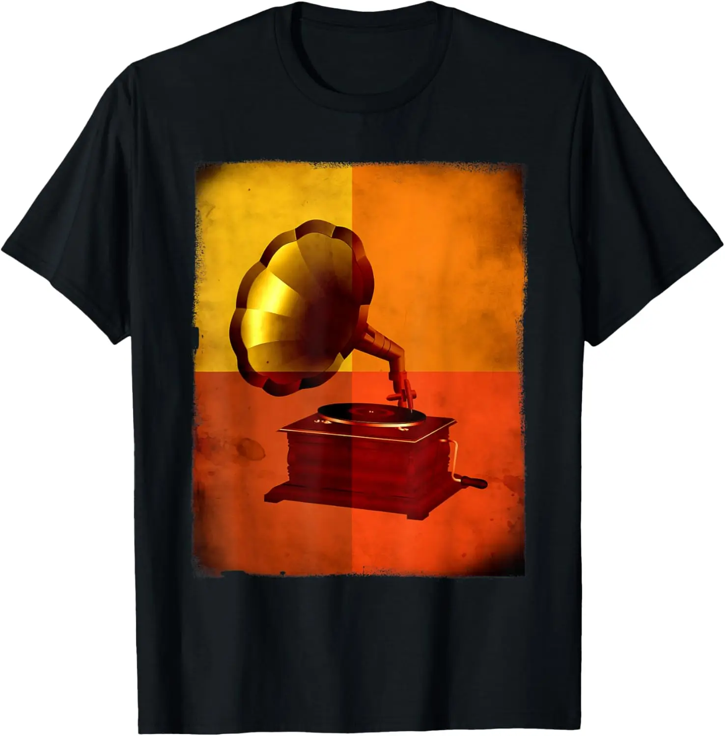 Retro Vintage Grammophon Phonograph Old Plattenspieler Bild T-Shirt