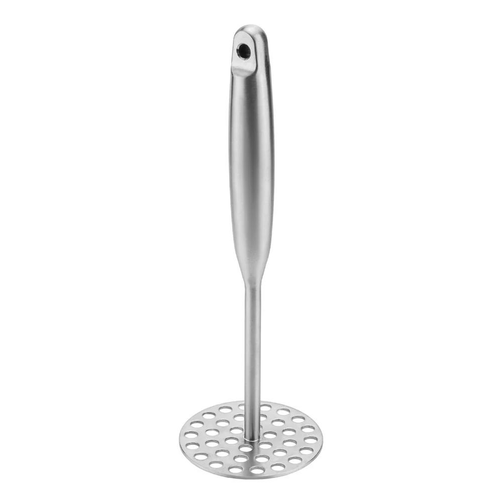 Ergonomic Stainless Steel Potato Masher with Perforated Base for Soft Food Mashing Potatoes Avocados and Beans