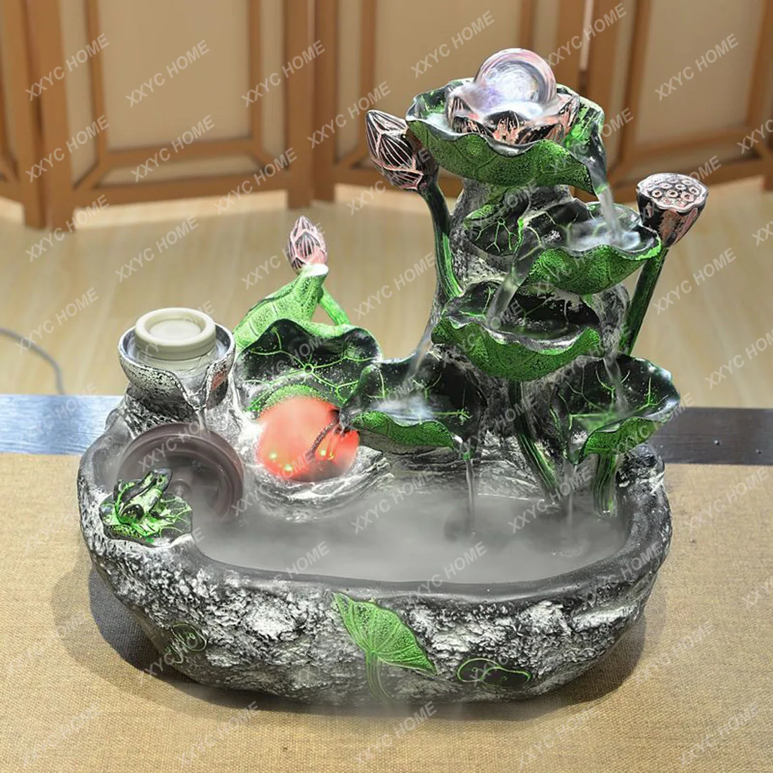 Chinese Water Fountain Ornaments Living Room Office Desk Entrance Fengshui Wheel Wealth Attraction Landscape Opening Gift