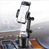 Soporte para teléfono de coche 2 en 1, adaptador portavasos, taza ajustable de 360 grados para botella de bebida, accesorio Interior de coche