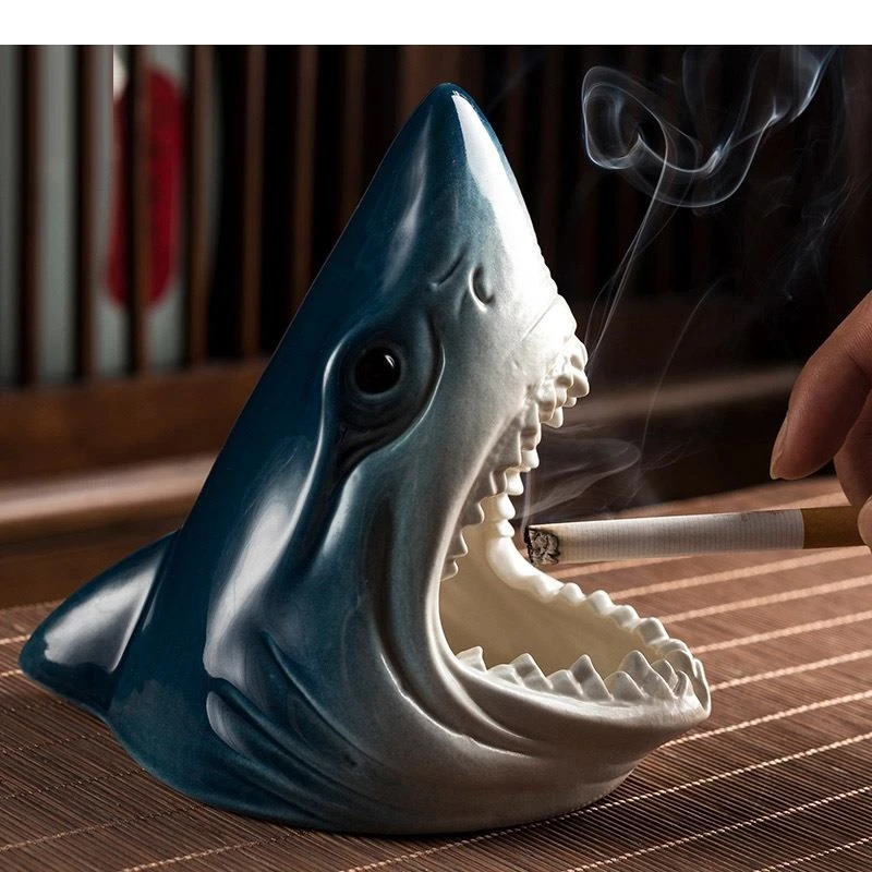 

European Shark Storage Ashtray Crafts Living Room Entrance Office Decoration Accessories Car Gift for Boyfriend