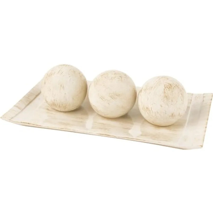 

Декоративный набор: поднос и шары в стиле Rustic Luxe – украшение для журнального столика – современный декор в стиле фермерского дома – декор для интерьера