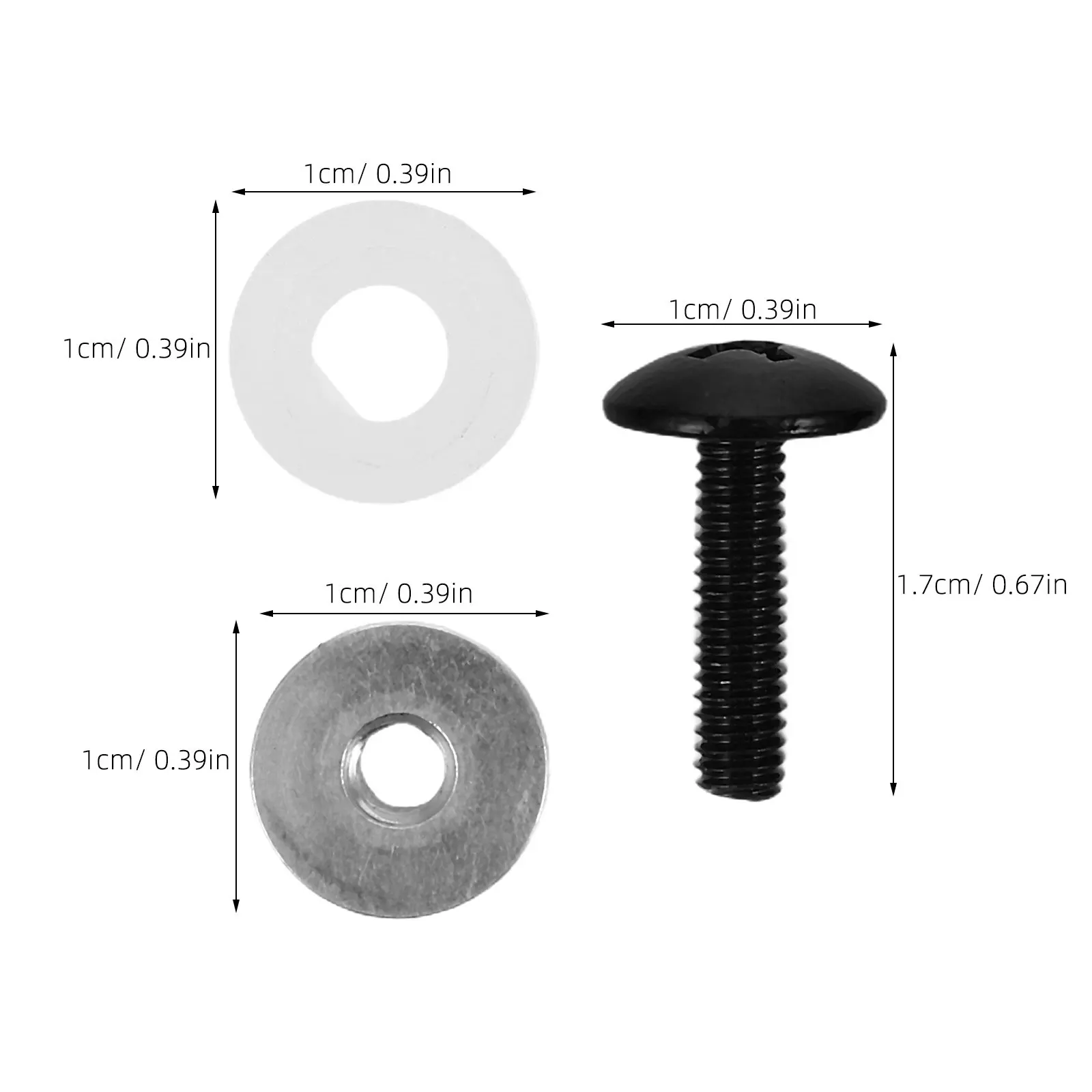 1Set Hockey Visor Screws M4 Replacement Kit High Precision Screws Washers Pressure Dispersing Hardware for