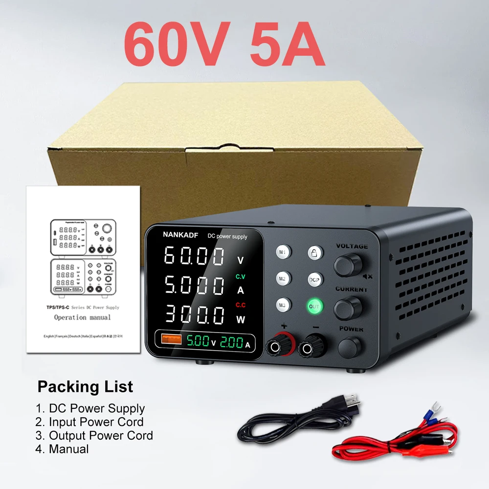 Instelbare DC-voeding 30V 5A 10A 60V 5A 120V 3A 160V 2A Laboratoriumvoeding Gestabiliseerde spanning Metaal-anodisatie NANKADF