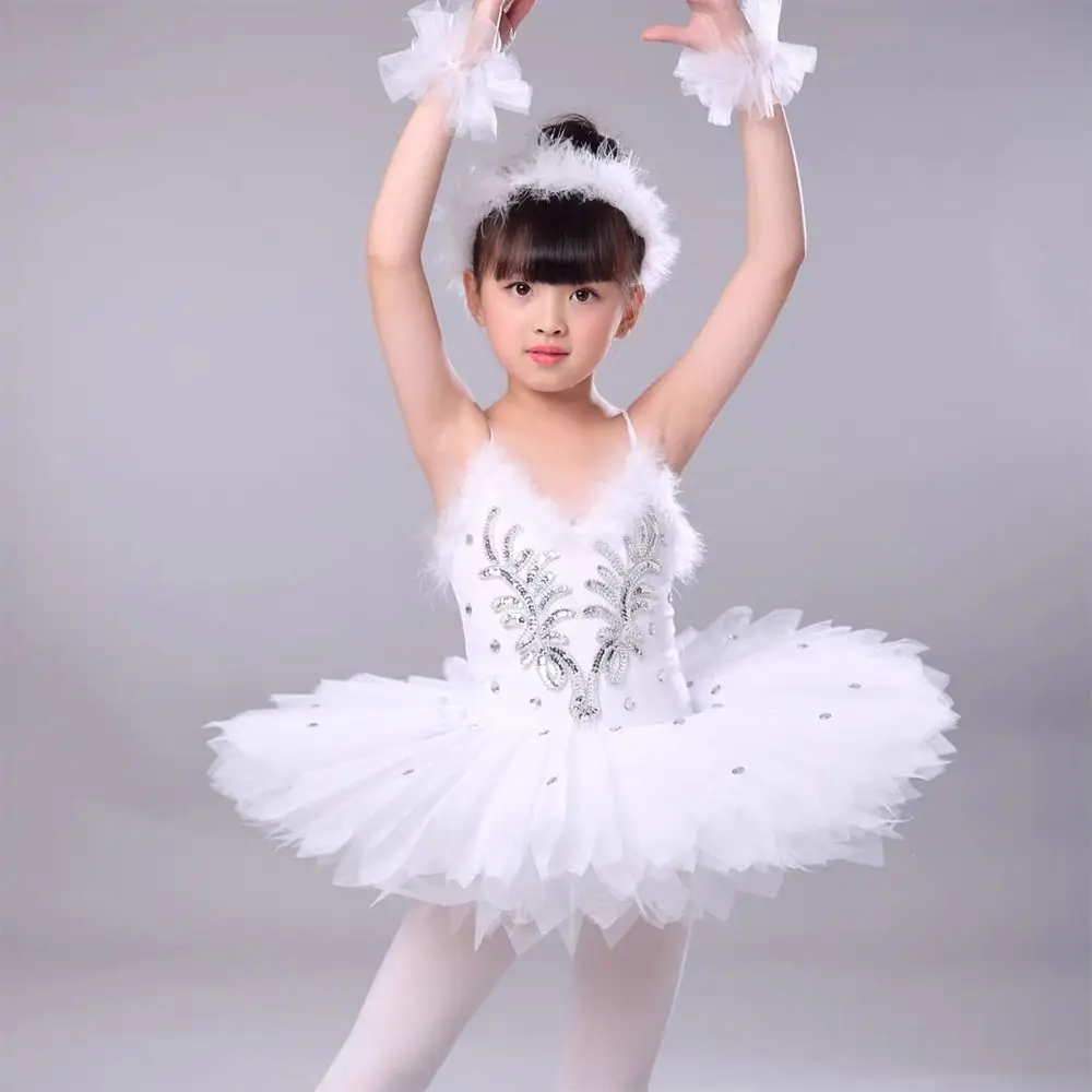 Abito da balletto per bambini con paillettes alla moda, moderno tutù di balletto gonfio, abito da festa, abiti da spettacolo per bambini