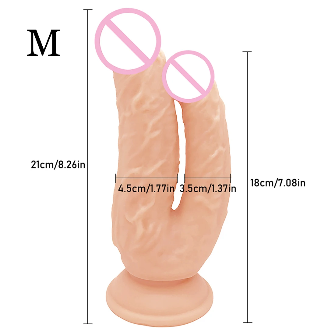 Double Dildos Stimulate Vagina and Anus Huge Penis with Suction Cup Erotic Double Head Phallus Soft Dick Sex Toys for Women