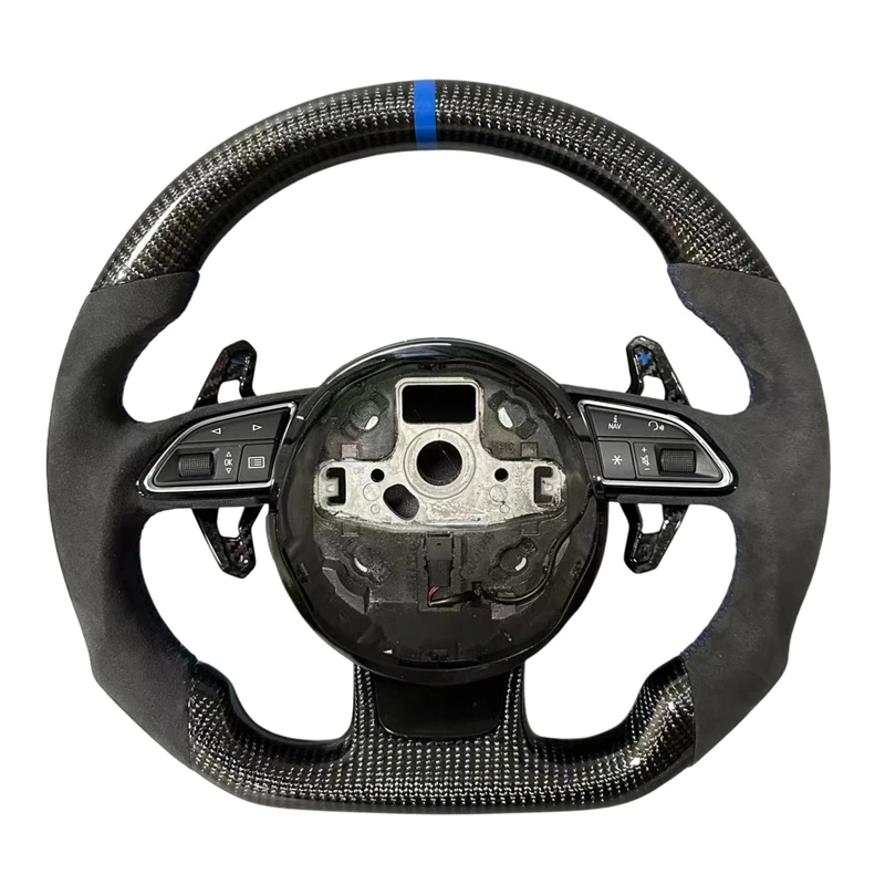 

For Audi 100% Real Carbon Fiber Leather Sport Steering Wheel Upgrade Fit B8/B8.5 A1 A3 A4 A5 A6 A7 Q3 Q5 Q7 S3 S4 S5 RS3 RS4