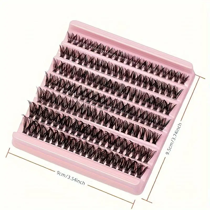 140PCS 50P DIY eyelash bundle with 7 rows of D-rolled eyelashes, extended single eyelashes, and fluffy false eyelashes in 7 rows