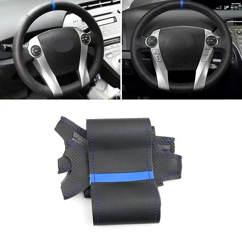 

Perforated Leather Braid on Steering Wheel For Toyota Prius 30 XW30 2009-2015 Prius C US 2012-2017 Car Steering Wheel Cover Trim