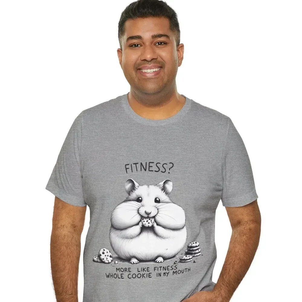 Chubby Hamster Fitness Joke Soft T Shirt Witty Animal Quote Funny Humor Cute