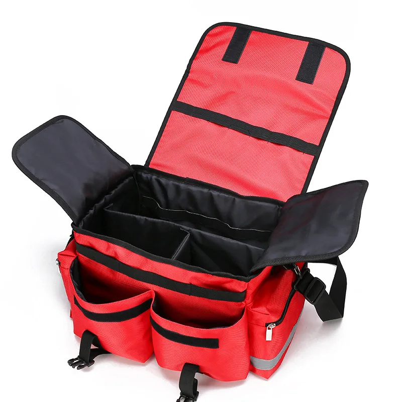 Outdoor First Aid Kit Large Outdoor Sports Red Nylon Waterproof Cross Messenger Bag Family Oxford cloth Travel Emergency Bag