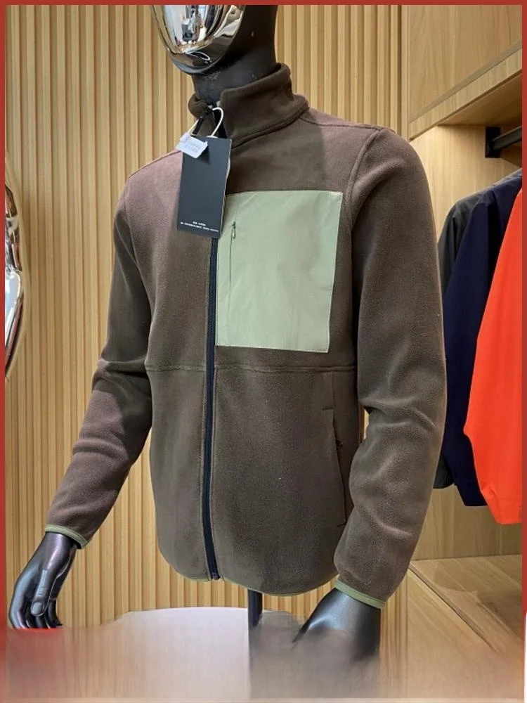 

Мужская повседневная бархатная куртка с воротником-стойкой Oliver, эластичная осенне-зимняя тонкая верхняя одежда, модная контрастная цветная подставка