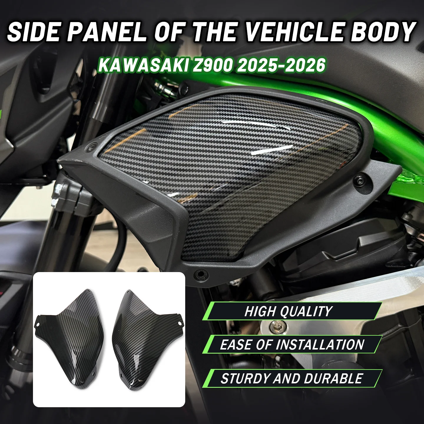 

Для мотоциклов Kawasaki Z900 Z900SE: боковая накладка на радиатор, спойлер, аэродинамический обтекатель, боковое крыло, боковая накладка Z900, 2025 2026