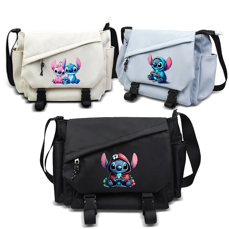 

Disney Stitch Youth Fashion Shoulder Bag Large Capacity Teenager Crossbody Bags Japanese Student Messenger Pouch Birthday Gifts