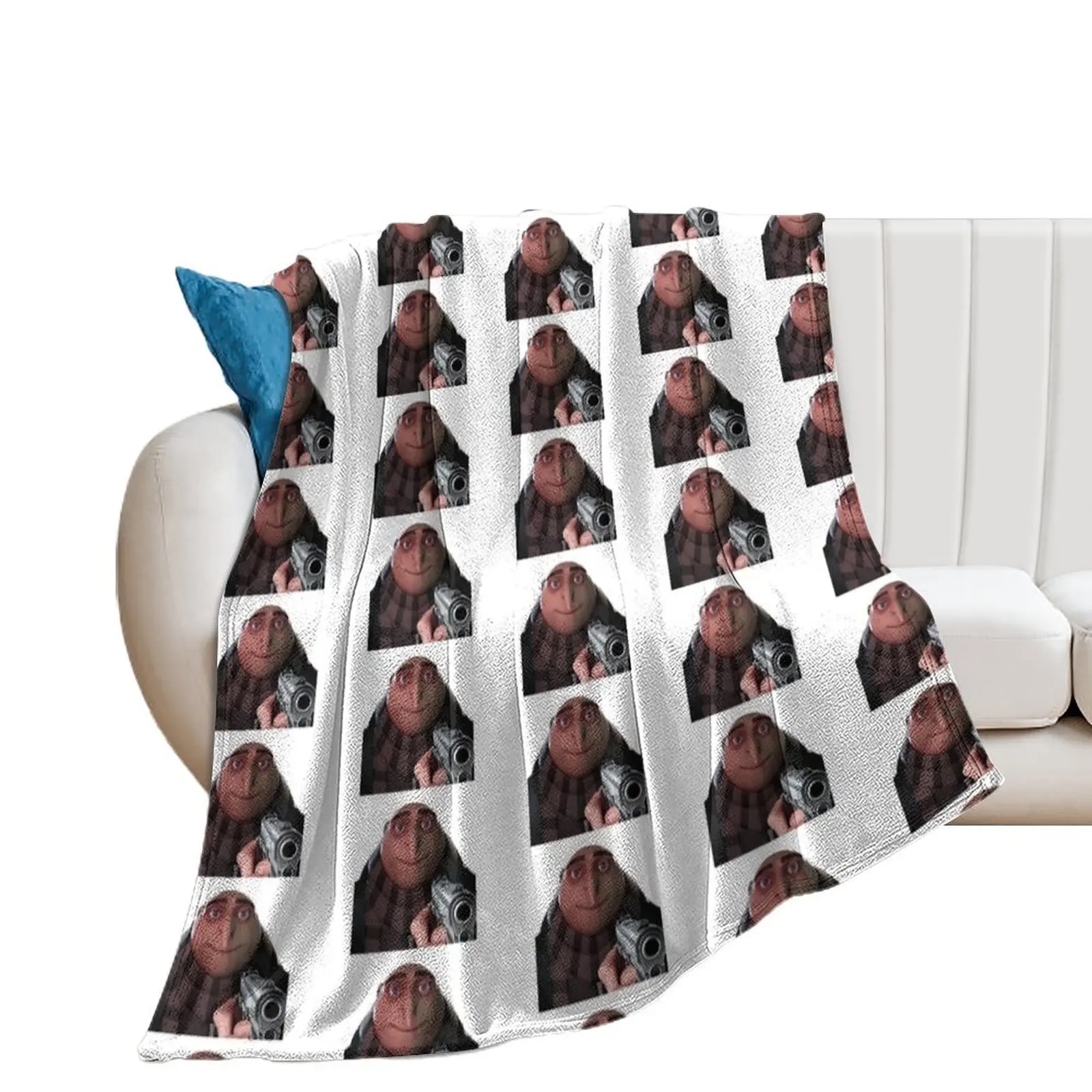 

Gru pointing a gun Throw Blanket Thermal Summer funny gift Designers Blankets