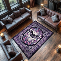 Vintage Goth Rug For Gothic Home Decor Purple Rococo Rug Gothic Bat Rug Bedroom Rug For Eclectic Home Decor Halloween Decoration