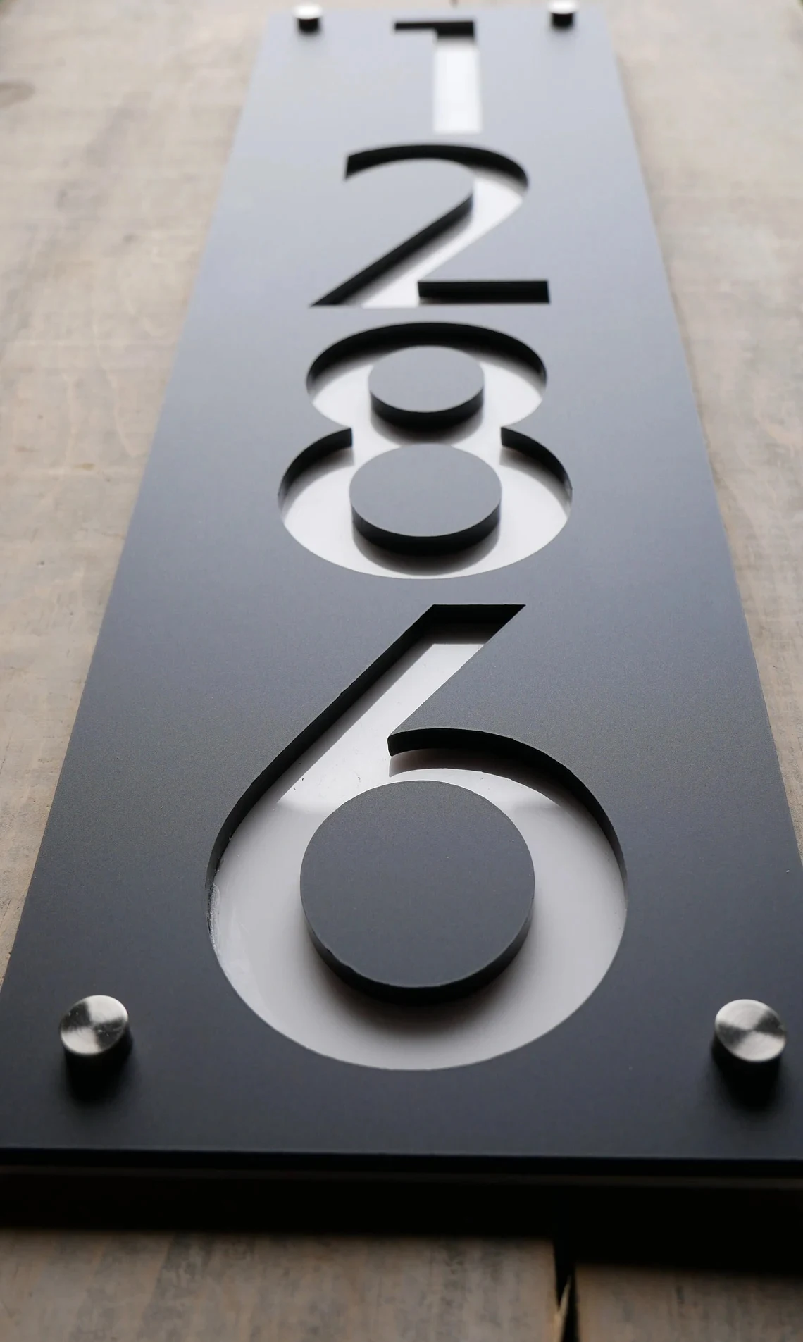 Vertical House Number Sign, Custom Address Sign, Modern Black Door Plaque, Outdoor Home Number Sign,New Home Gift