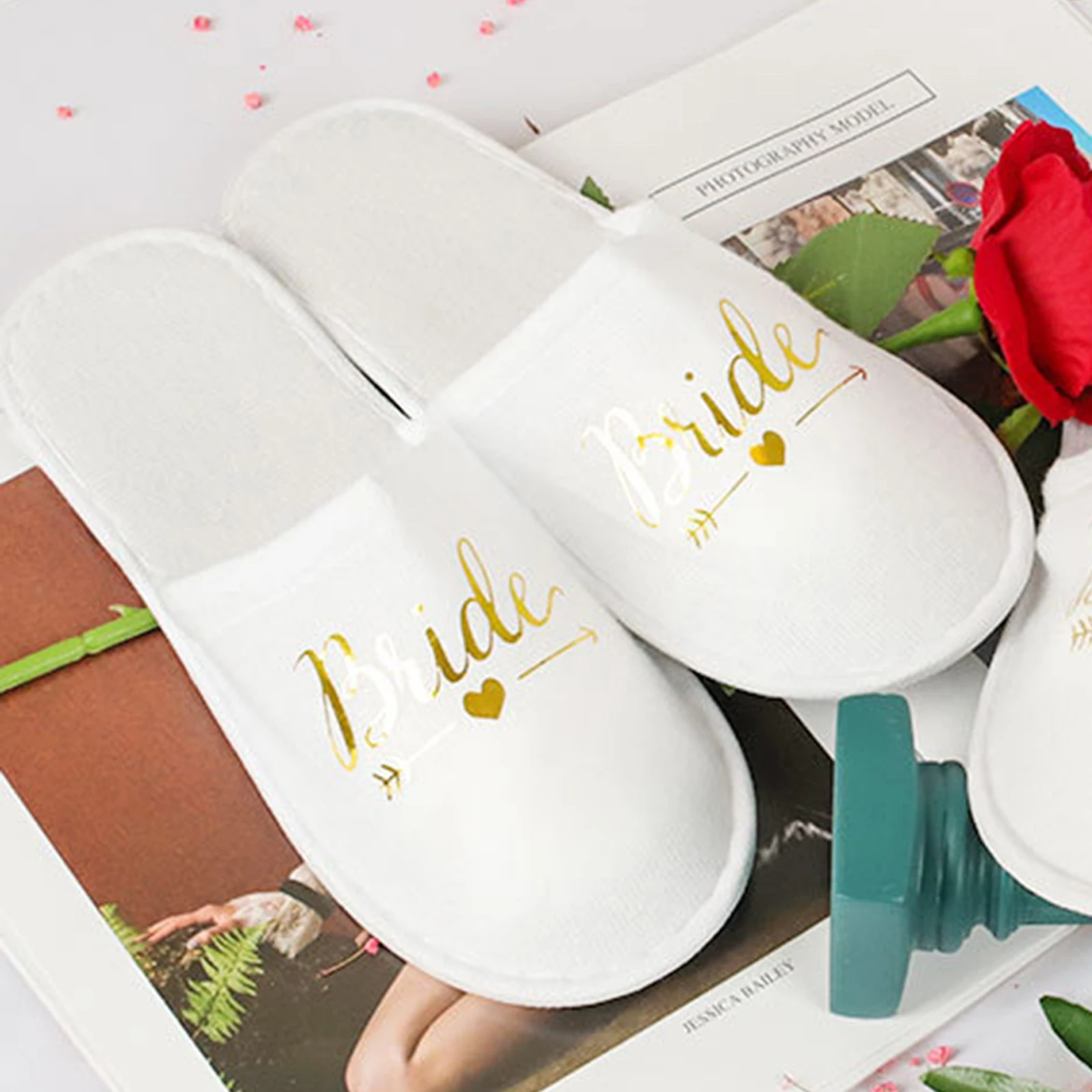 A Pair Of Bridal Slippers Bachelorette Party Supplies Team Groom Disposable Slippers Hen Night Bridal Shower Bridesmaid Gifts