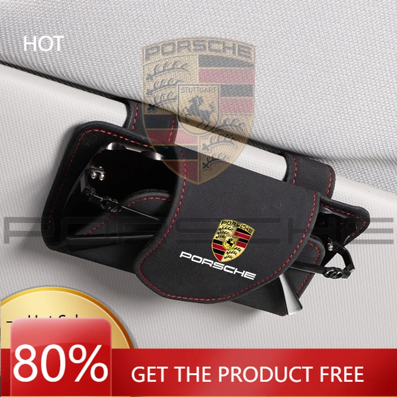 

Porsche Car Sticker Car Glasses Case Sun Visor Sunglasses Storage Box Clips For Porsche Cayenne Panamera Macan Boxster 911 Carre