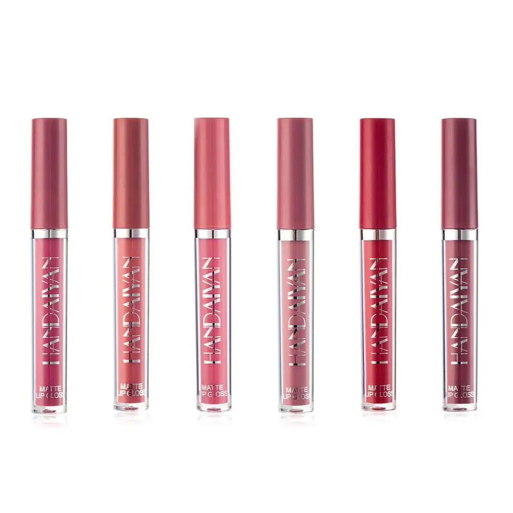 6 stks/doos Make-Up Lippenstift Vloeibare Set Fluwelen Matte Gloss Lip Rode Lippenstift Naakt Vrouwen Langdurige Waterdichte Schoonheid Cosmetische Kit