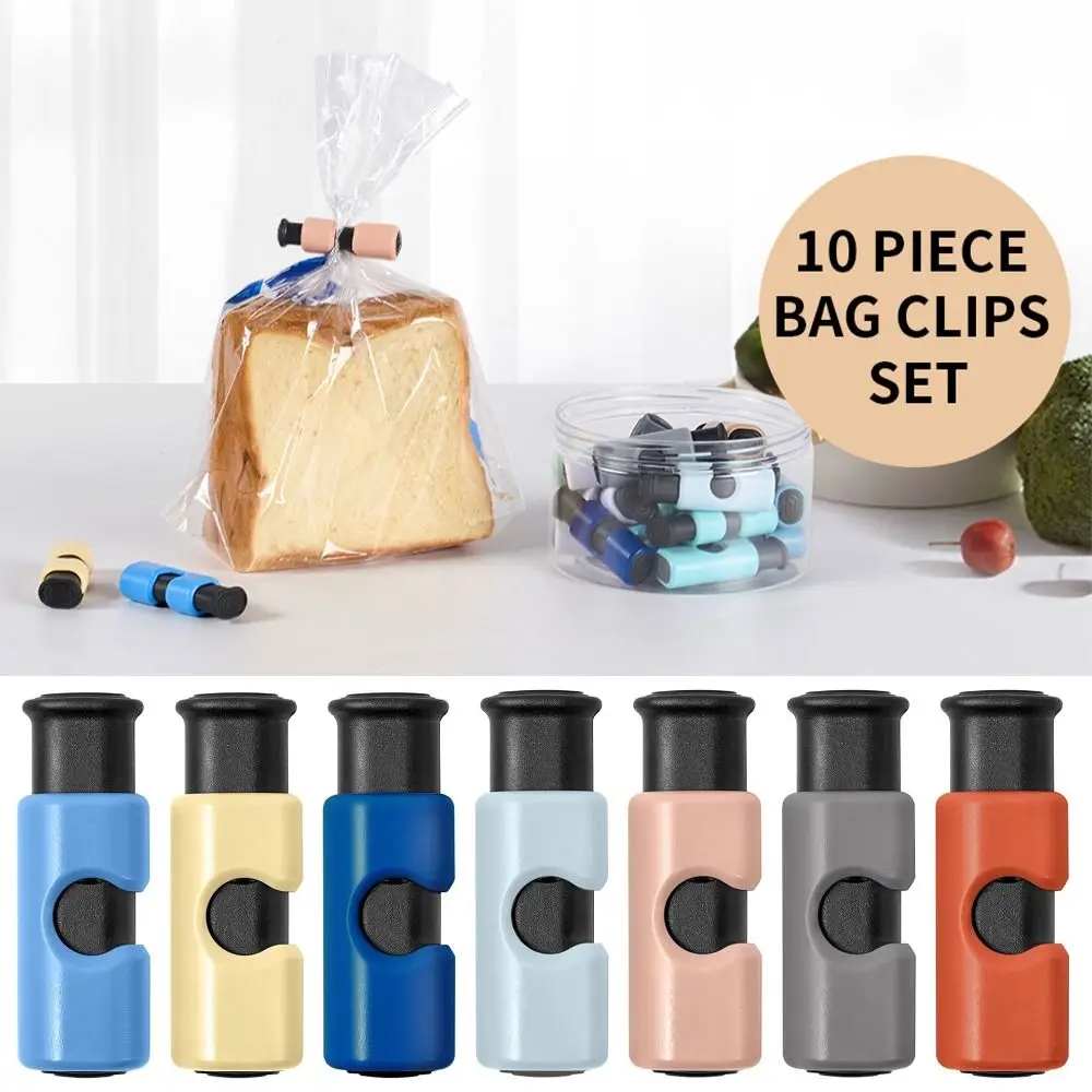 10pcs Plastic Squeeze and Lock Bread Bag Clips Snack Seal Keeping Clamp Storage Food Snack Easy to Use Handy Bag Cinch